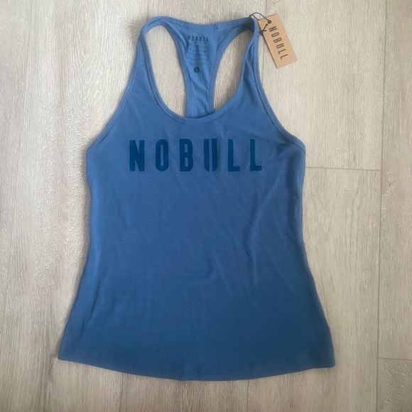NWT NOBULL Racerback Tank Top Coastal Blue Activewear Size Small - Picture 1 of 4
